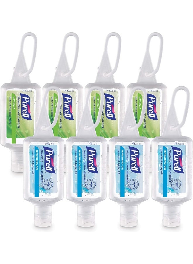 Purell Advanced Hand Sanitizer Variety Pack, Naturals and Refreshing Gel, 1 Fl Oz Travel Size Flip-Cap Bottle with Jelly Wrap Carrier - Image 1